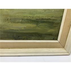 Claude Horsfall (British 1907-2003): 'Kildwick near Keighley', oil on board signed, titled with artist's address verso 36cm x 58cm