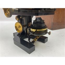 Three W. Watson & Sons microscopes, comprising Kima no 58173, Low power binocular no 98846 and High power binocular no 103144, all boxed 