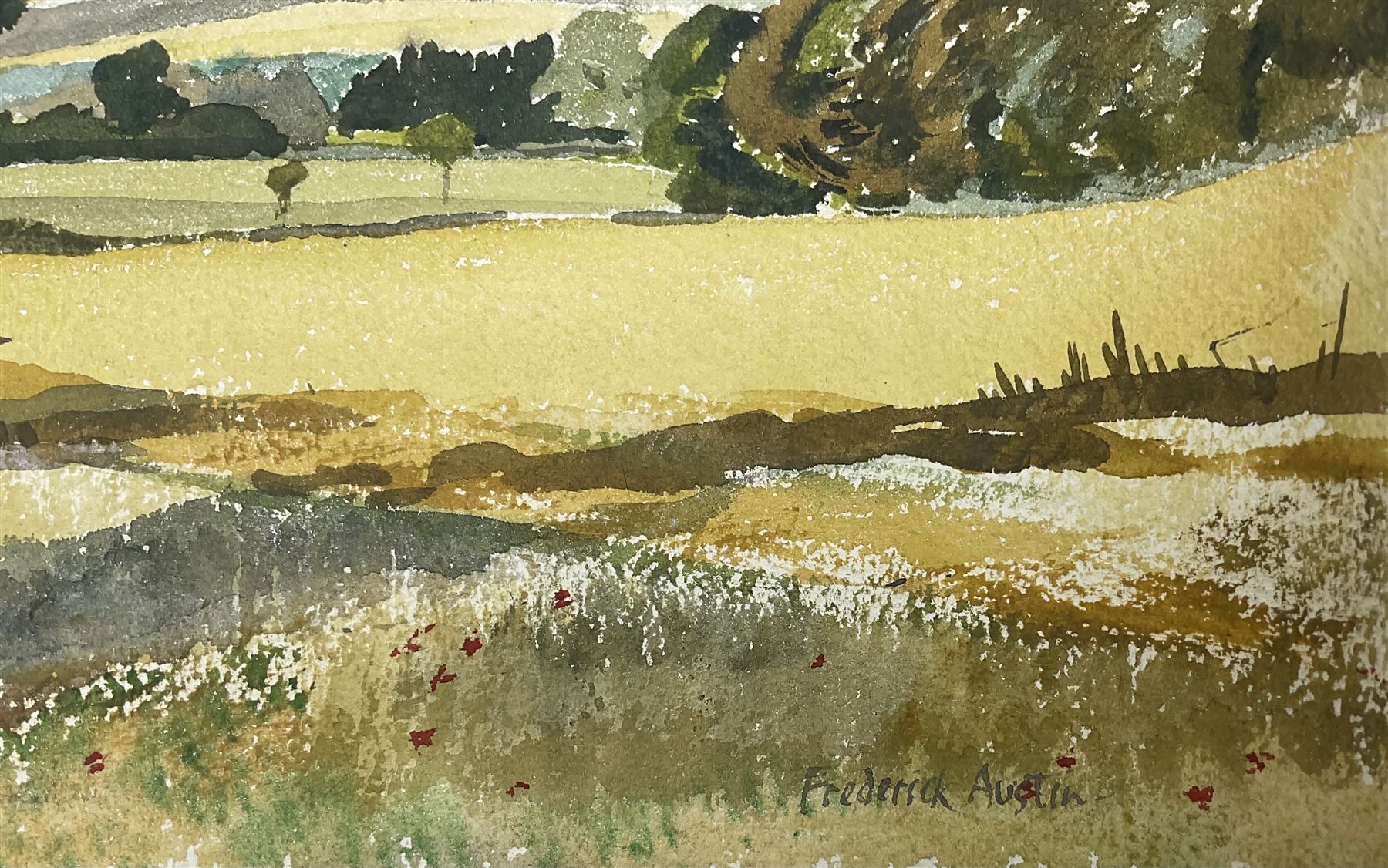 Frederick George Austin (British 1902-1990): Summer Fields, watercolour signed 27cm x 38cm (unframed)
Provenance: direct from the granddaughter of the artist