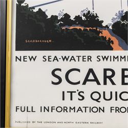 Two reproduction British Railway posters, comprising Yorkshire Coast and Scarborough examples, both framed, H100cm