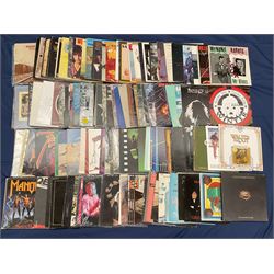 Quantity of vinyl records including Budgie 'Deliver us from evil',  ZZ Top 'El Loco', 'Deguello', 'Greatest Hits', Midge Ure 'fragile', Waylon 'Are You Ready For The Country' and other music, approximately 130, in one box