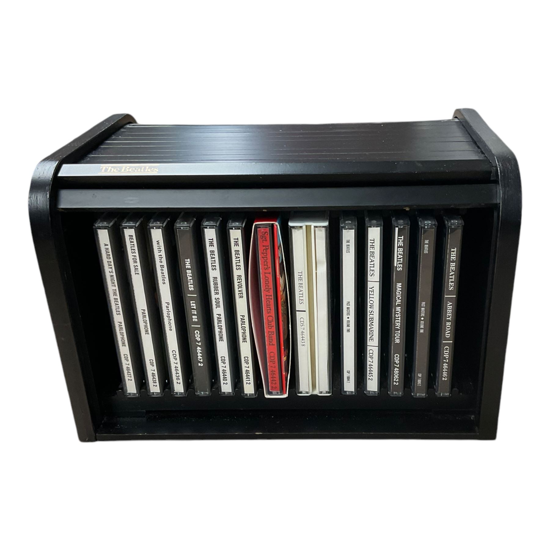 Collection of vinyl records and Beatles CD's