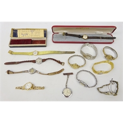  Ladies mechanical wristwatches including Continental marcasite cocktail watch, Rotary, Tissot, Sekonda and other wristwatches   
