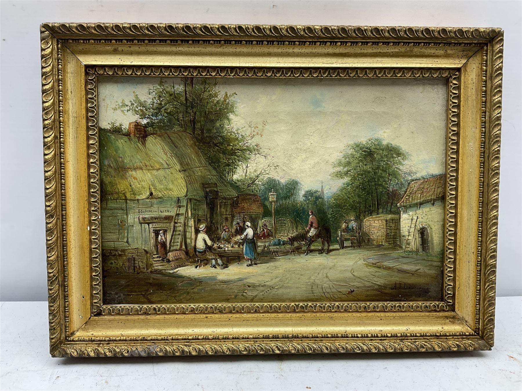 Alfred Henry Vickers (British 1853-1919): Village Street Scenes, pair oils indistinctly signed and dated '09, one indistinctly titled 19cm x 29cm (2) 
Notes: Previously Lot 142 Autumn Art 2021