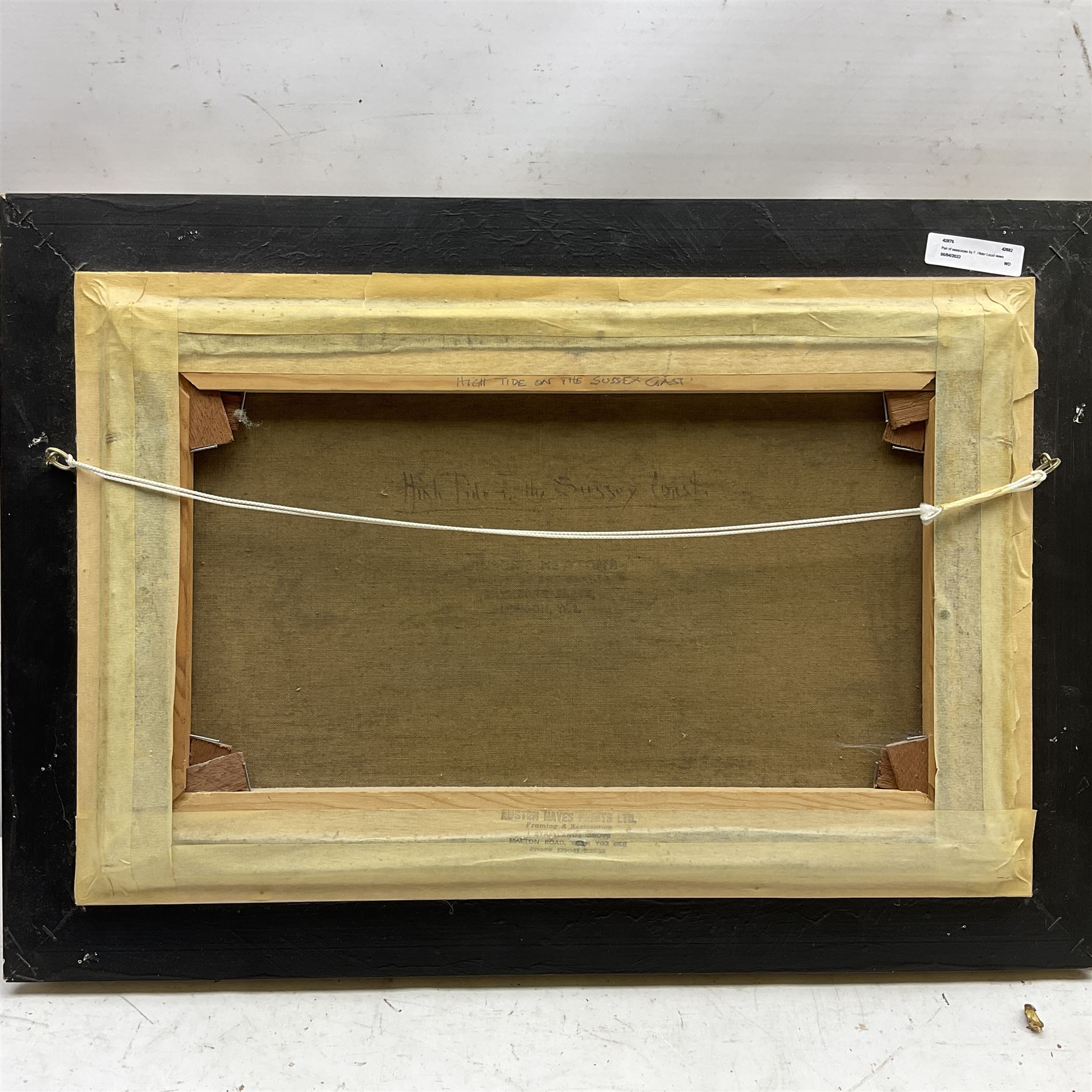 Frank Hider (British 1861-1933): 'High Tide on the Sussex Coast' and 'Near Ilfracombe', pair oils on canvas signed, titled verso 30cm x 48cm (2)