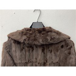 Vintage ladies brown Canadian squirrel short fur coat 