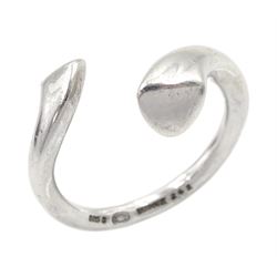 Silver devoted hearts ring by Regitze Overgaard for Georg Jensen, No 262, boxed