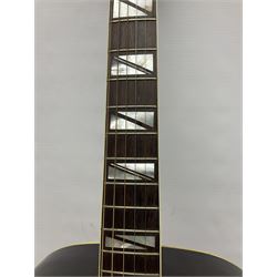Clifford Essex Paragon De Luxe handmade acoustic guitar c1936 with tobacco sunburst finish and original machines; serial no.501 with original guarantee card L108.5cm; in original case