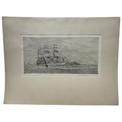 Rowland Langmaid (British 1897-1956): 'The Dreadnaughts' and 'The 1935 Coronation Review', pair academy proof drypoint etching signed in pencil with blindstamp 19cm x 36cm (2) (unframed)