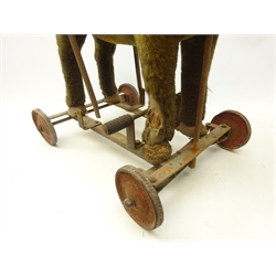  Vintage Merrythought plush push-along toy Horse, H68cm   