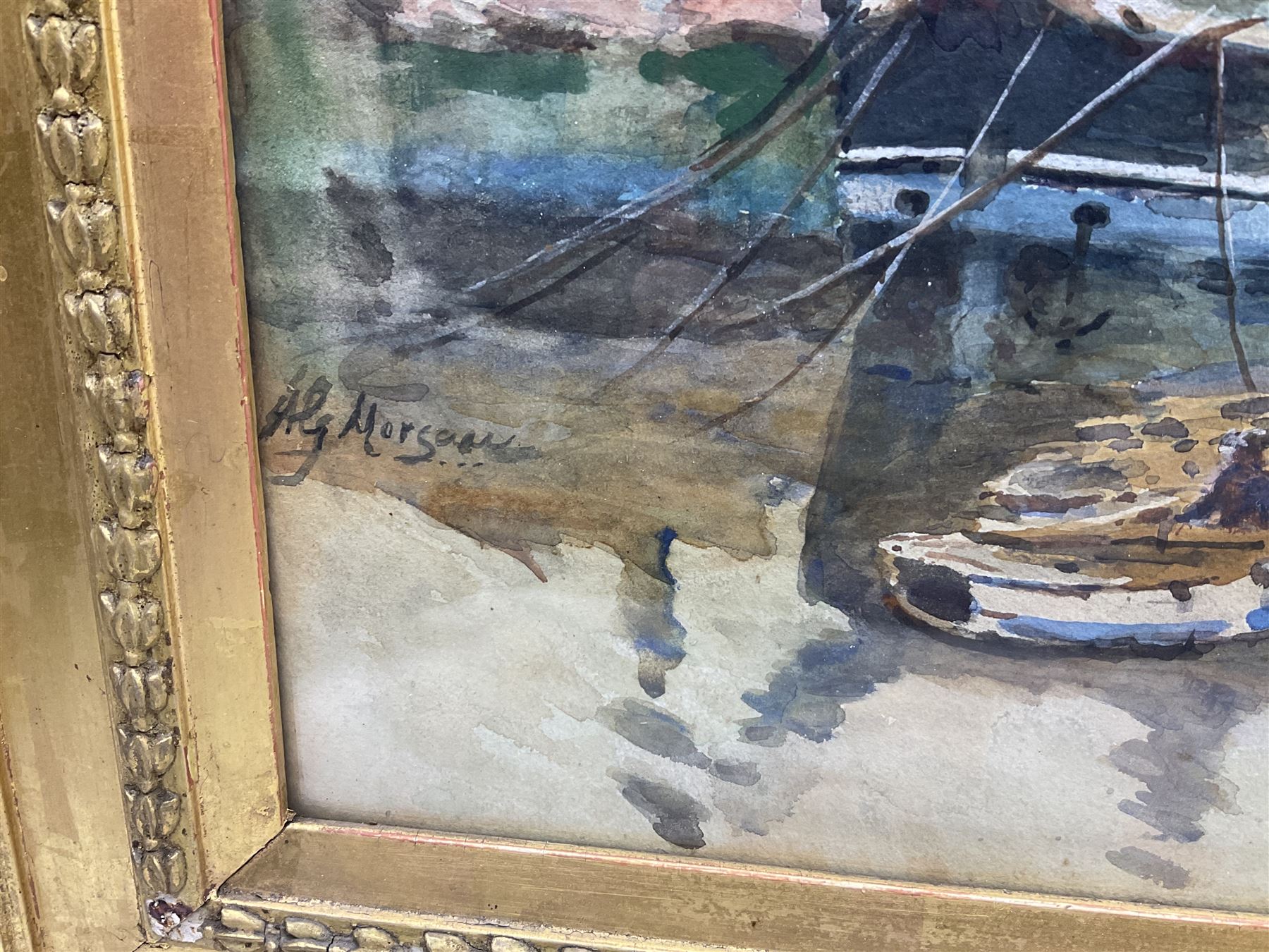 Alfred George Morgan (British 1848-1930): Whitby Harbour, pair watercolours signed 46cm x 33cm (2)