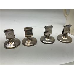 Wilson Line of Hull - five graduated ceramic jugs by Weatherby, Adams and Crown Ducal, largest H22cm, sets of six port and liqueur glasses, four silver plated menu holders and glass ashtray (22)  