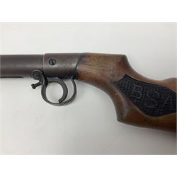 Pre-war BSA .177 air rifle with break barrel action and BSA logos to the walnut stock no.B5174 L106cm overall NB: AGE RESTRICTIONS APPLY TO THE PURCHASE OF THIS LOT.
