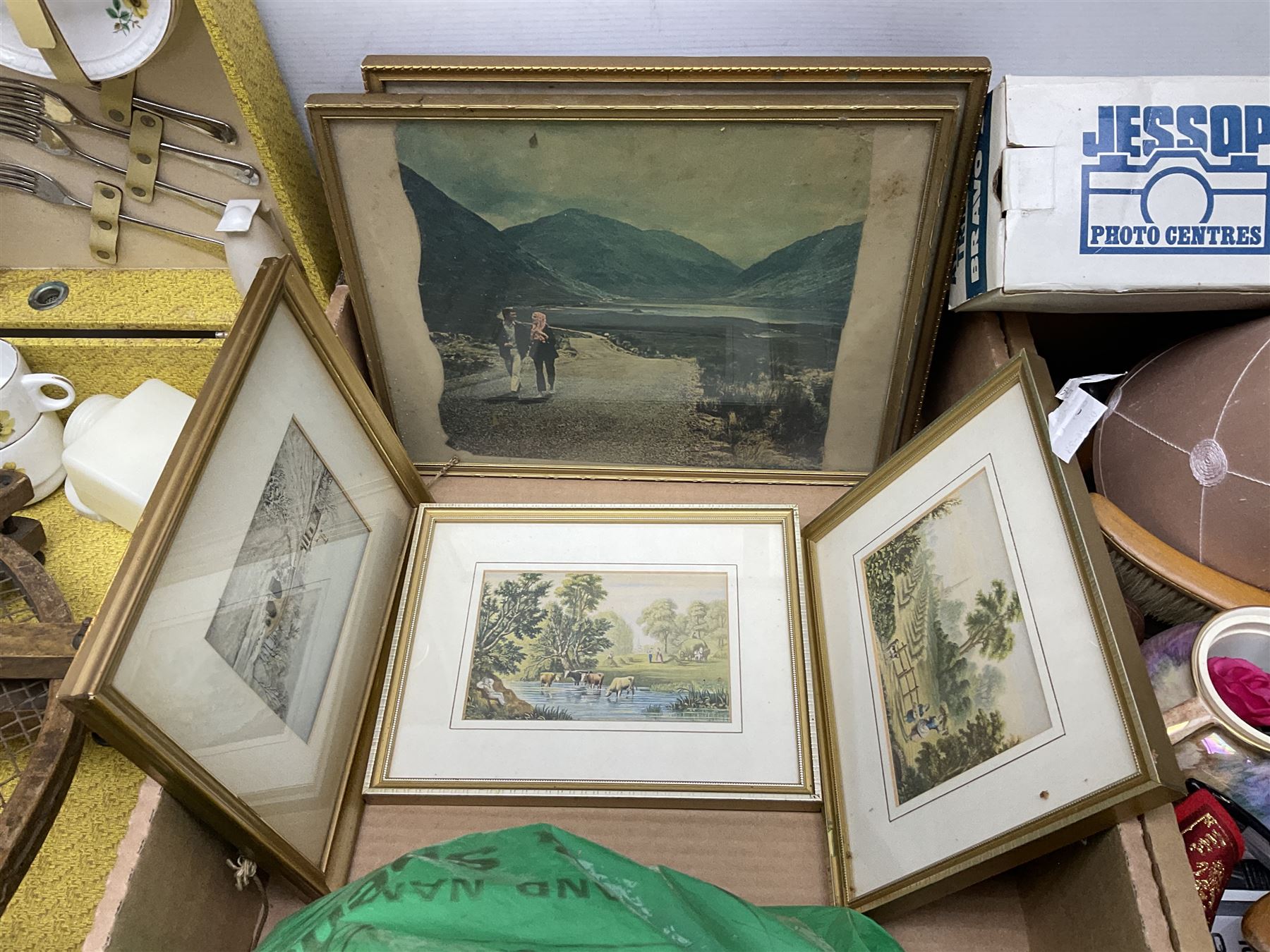 The National Comprehensive Family Bible, coloured and black and white plates, together with Jessop Atlantic tripod, brass candlestick and other collectables, in three boxes 