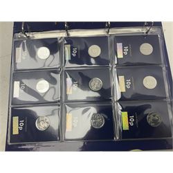 Queen Elizabeth II United Kingdom 2018 A-Z ten pence coin collection, including completer medallion, housed in a 'Change Checker' ring binder folder

