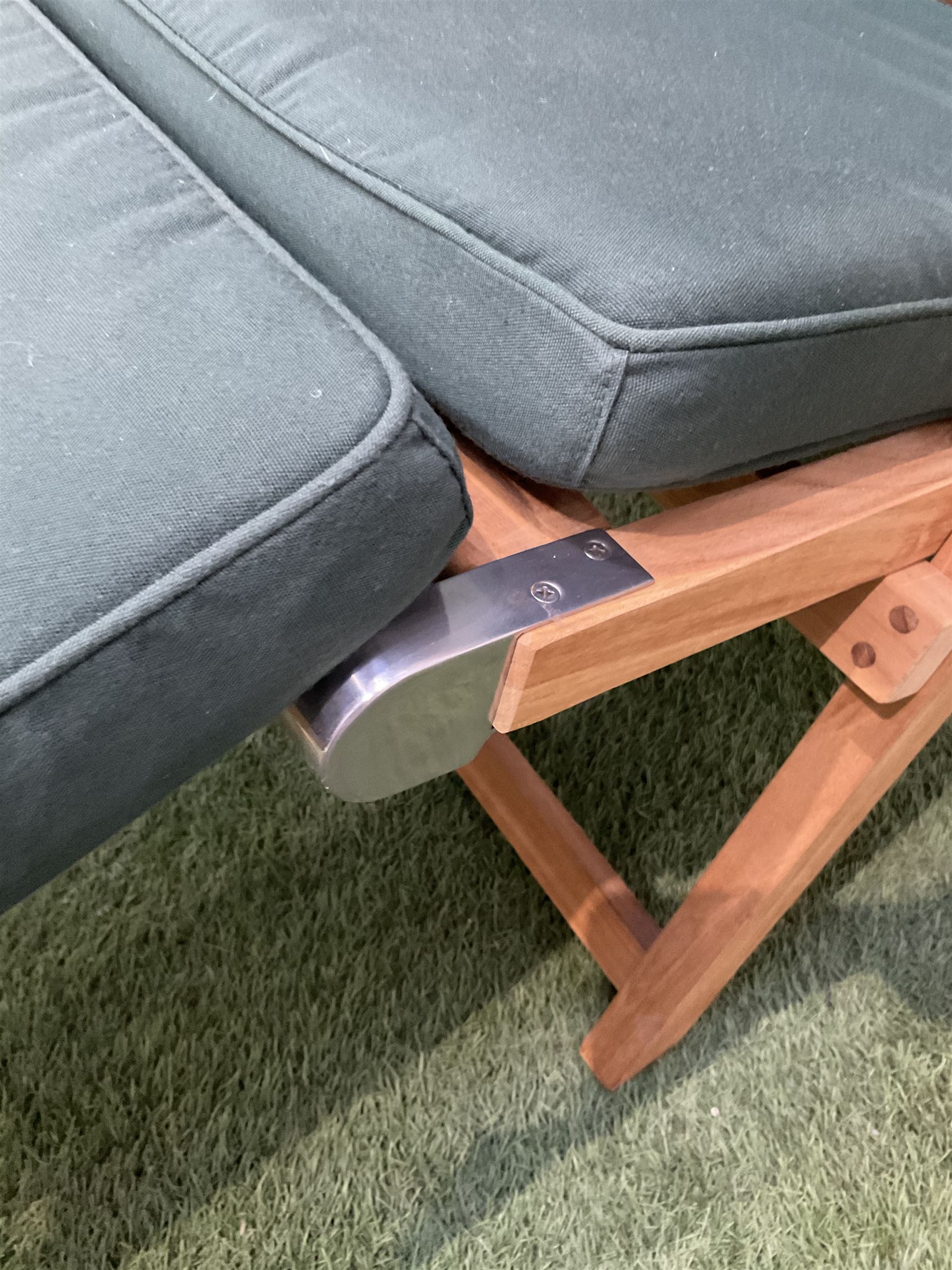 Neptune - hardwood garden steamer chair, with cushion - THIS LOT IS TO BE COLLECTED BY APPOINTMENT FROM DUGGLEBY STORAGE, GREAT HILL, EASTFIELD, SCARBOROUGH, YO11 3TX