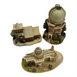 Eight Lilliput Lane models, comprising Buckingham Palace, St Paul's Cathedral, St Lawrence Church, The Great Equatorial, St Marks, All Saints Watermillock, Oranges and Lemons and Jewel in the Crown, seven with boxes 
