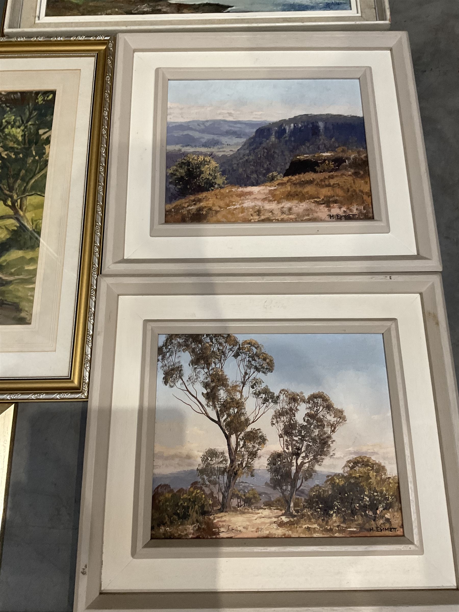 Collection of oil paintings and watercolours, various artists including Harry Emmett, JF Allen, VG Mitchell, B Sherne, Leslie Kersley, etc (12)