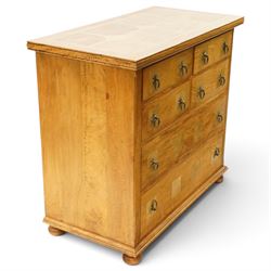 Barker & Stonehouse - contemporary flagstone and mango wood chest, the rectangular inlaid top over four short and two long drawers with metal ring handles, on compressed bun feet