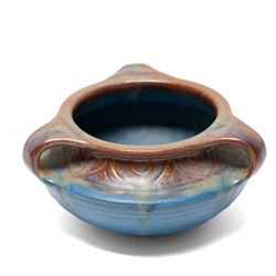 Bourne Denby Danesby ware Orient pattern comprising Hardwick bowl of square form, Stancliffe bowl and three other lug handled bowls 