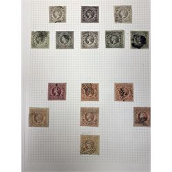 Australia New South Wales stamps, including 1850-4 various imperf issues, 1854-6 including five pence, six pence, one shilling etc, 1856-60 registered letter stamps, 1861-88 five shillings etc, housed on pages