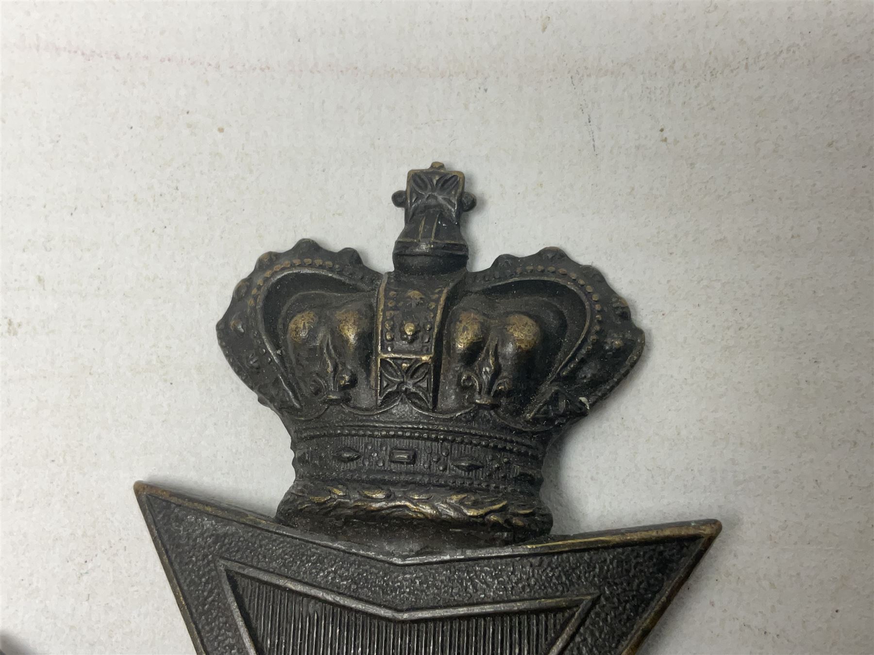 British helmet plate for 2nd Worcestershire Rifle Volunteers