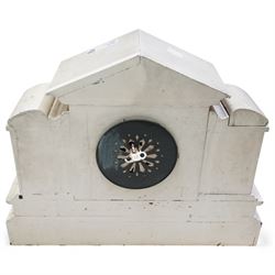 Victorian painted slate case mantle clock