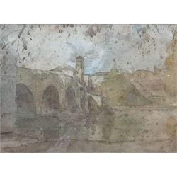 Philip Connard CVO RA RWS (British 1875-1958): Bridge over a River, watercolour signed 19cm x 26cm