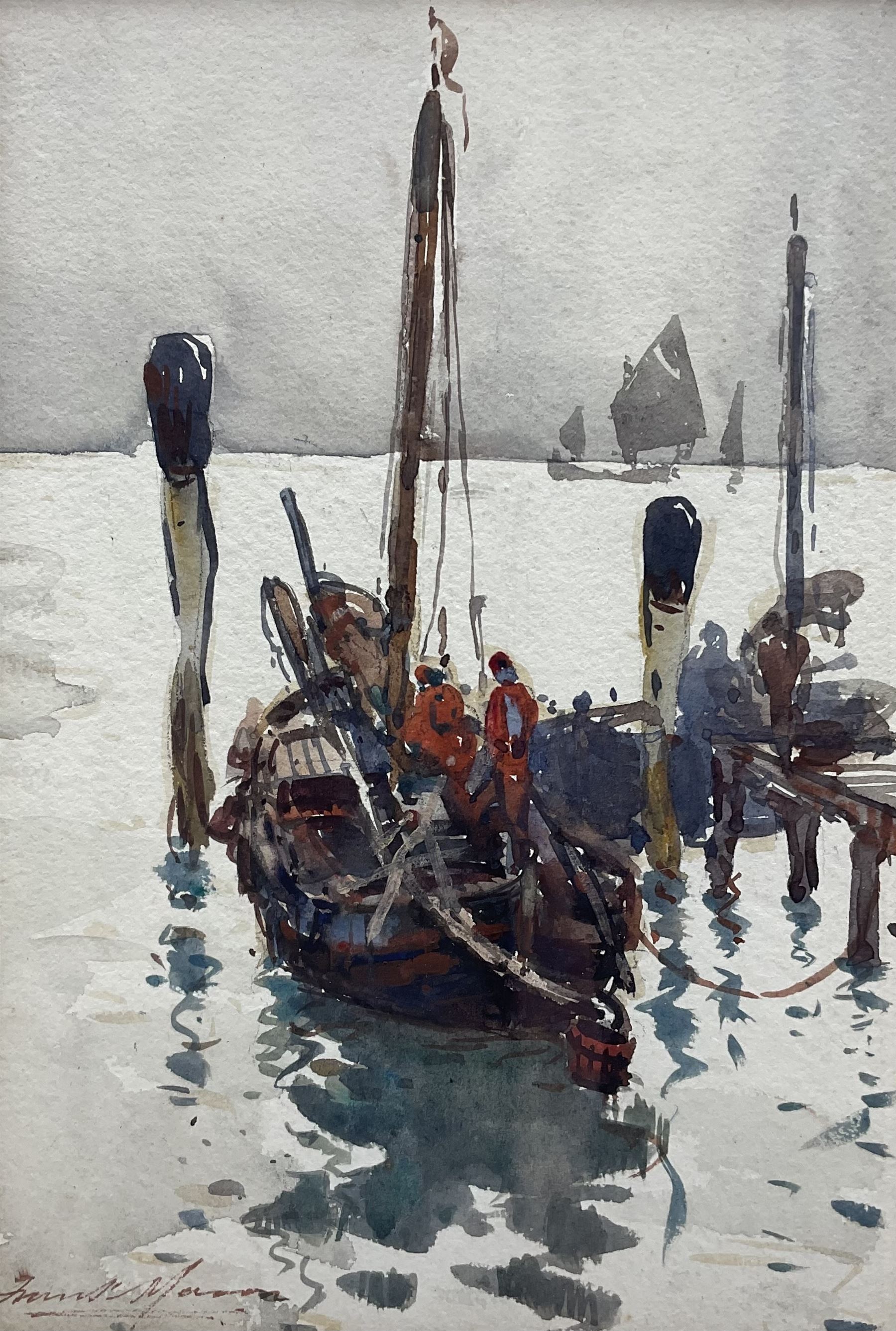Frank Henry Mason (Staithes Group 1875-1965): 'Venice - Study from Nature', watercolour signed, titled verso 22cm x 15cm