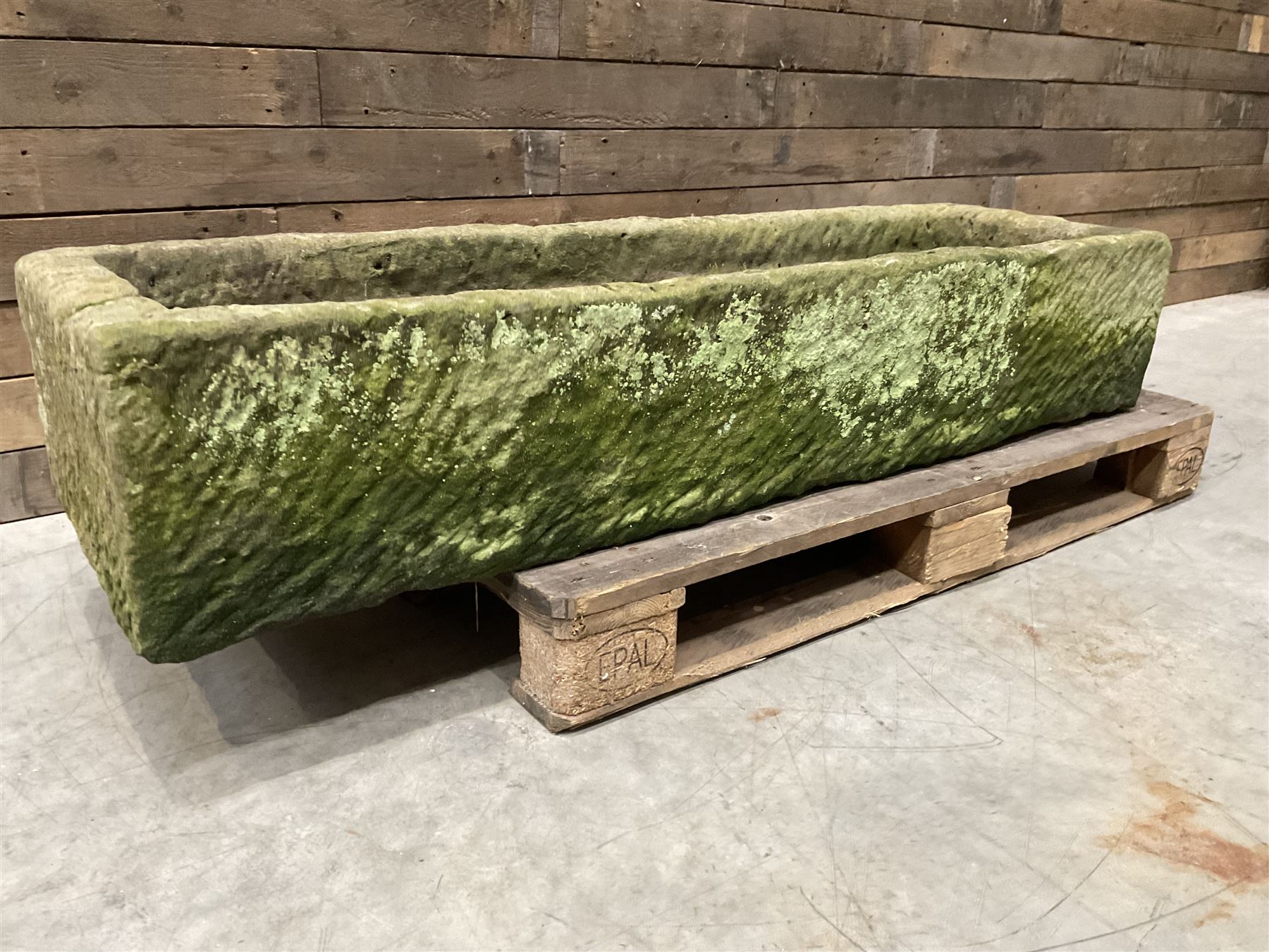 Large 19th century rectanglar stone trough 