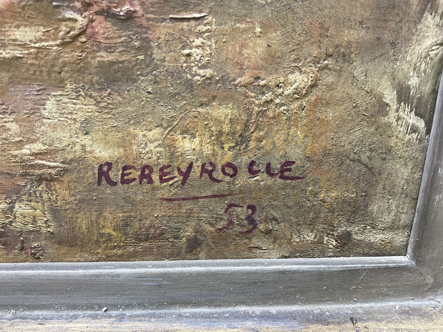 Paul Rebeyrolle (French 1926-2005): Abstract 'Landscape', oil on board signed and dated '53, 56cm x 91cm 
Provenance: exh. Marlborough Fine Art, London, February - March 1954 no.21, label verso