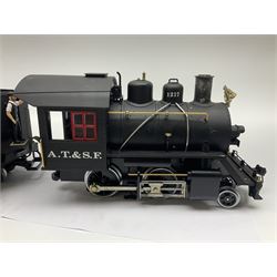 LGB (Lehmann Gross Bahn) G scale, gauge 1 2-4-0 steam locomotive, No 20231, in Santa Fe black livery, numbered 1217, unboxed