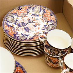 Victorian Samuel Radford Imari pattern part tea service, comprising eleven saucers, eleven cake plates, etc 