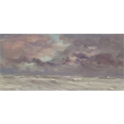 Neil Tyler (British 1945-): 'Sea and Sky Sketch', oil on board signed, titled verso 22cm x 47cm
