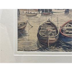 Joseph Appleyard (Yorkshire 1908-1960): 'The Harbour - Scarborough', watercolour heightened with white signed, titled verso 27cm x 36cm