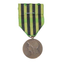 French Franco Prussian War medal with citation certificate, certificate awarded on 11 October 1912

