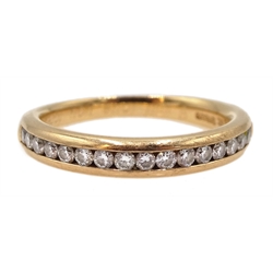  18ct gold round brilliant cut diamond, channel set half eternity ring, hallmarked  