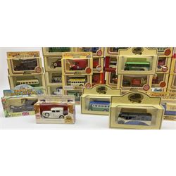 Sixty-four modern die-cast models by Lledo, Days Gone, Oxford etc including promotional, advertising, souvenir etc; all boxed