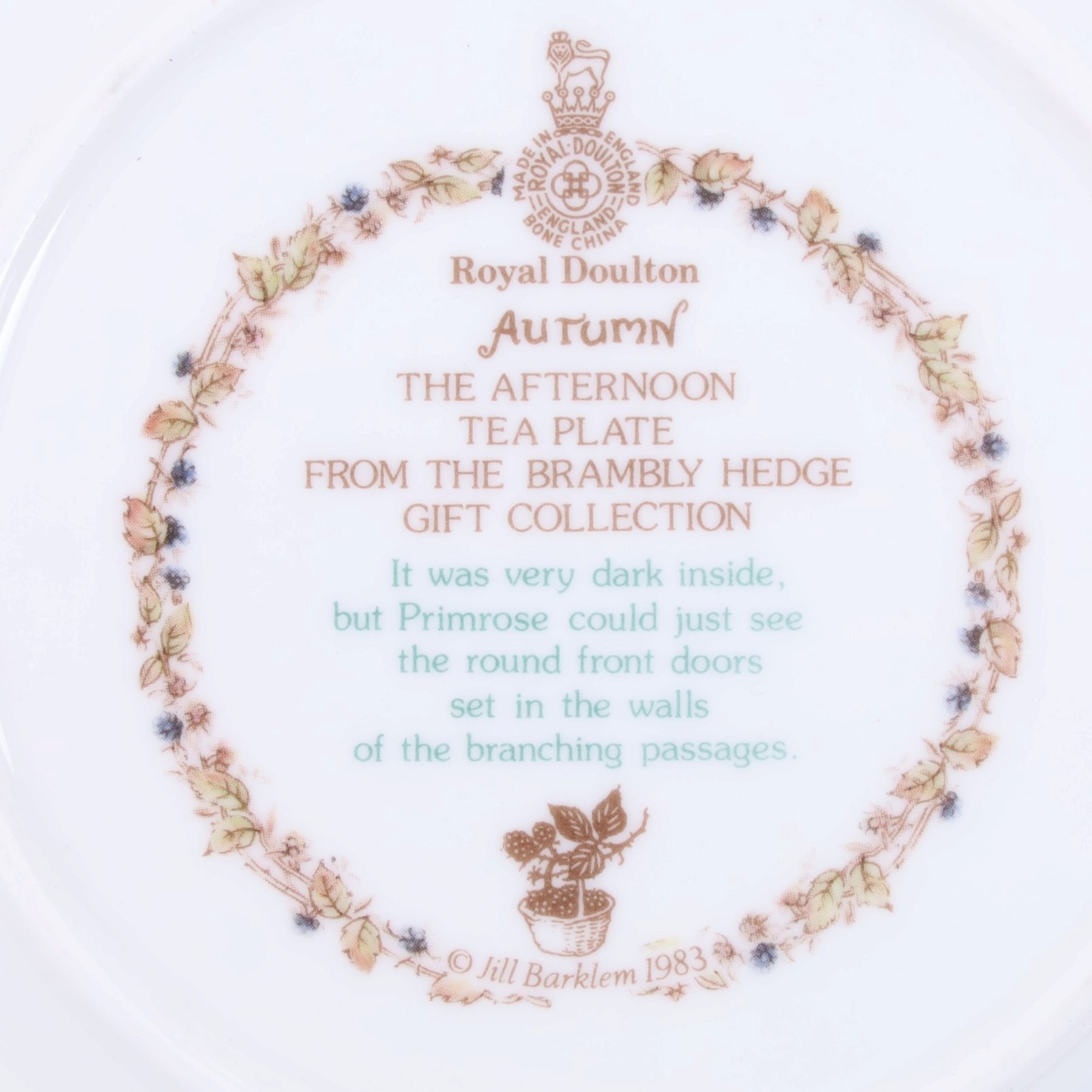 Royal Doulton Brambly Hedge Afternoon tea sets, for Spring, Summer and Autumn, together with winter plate and saucers and two trinket dishes   