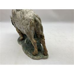 Lladro figure, Bison, no 14945, gres finish, sculpted by Salvador Furió, year issued 1976, year retired 1978, L29cm