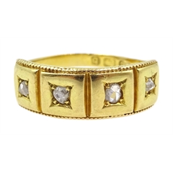  Victorian 18ct gold four stone diamond ring, Birmingham 1876  