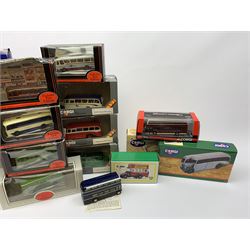 Seventeen die-cast models of buses including Corgi Classics and Original Omnibus series, Exclusive First Editions (EFE) etc; all but one boxed (17)