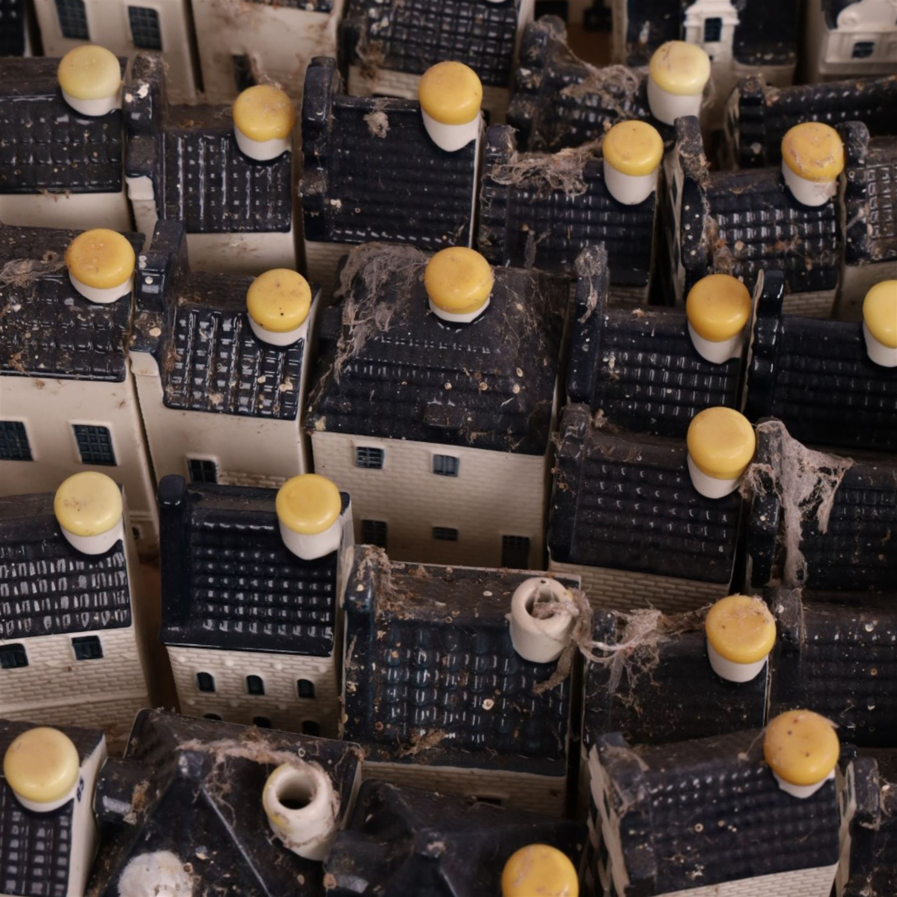 Blue Delft's KLM Airlines, Bols decanters, approximately one hundred, shaped as Dutch houses   