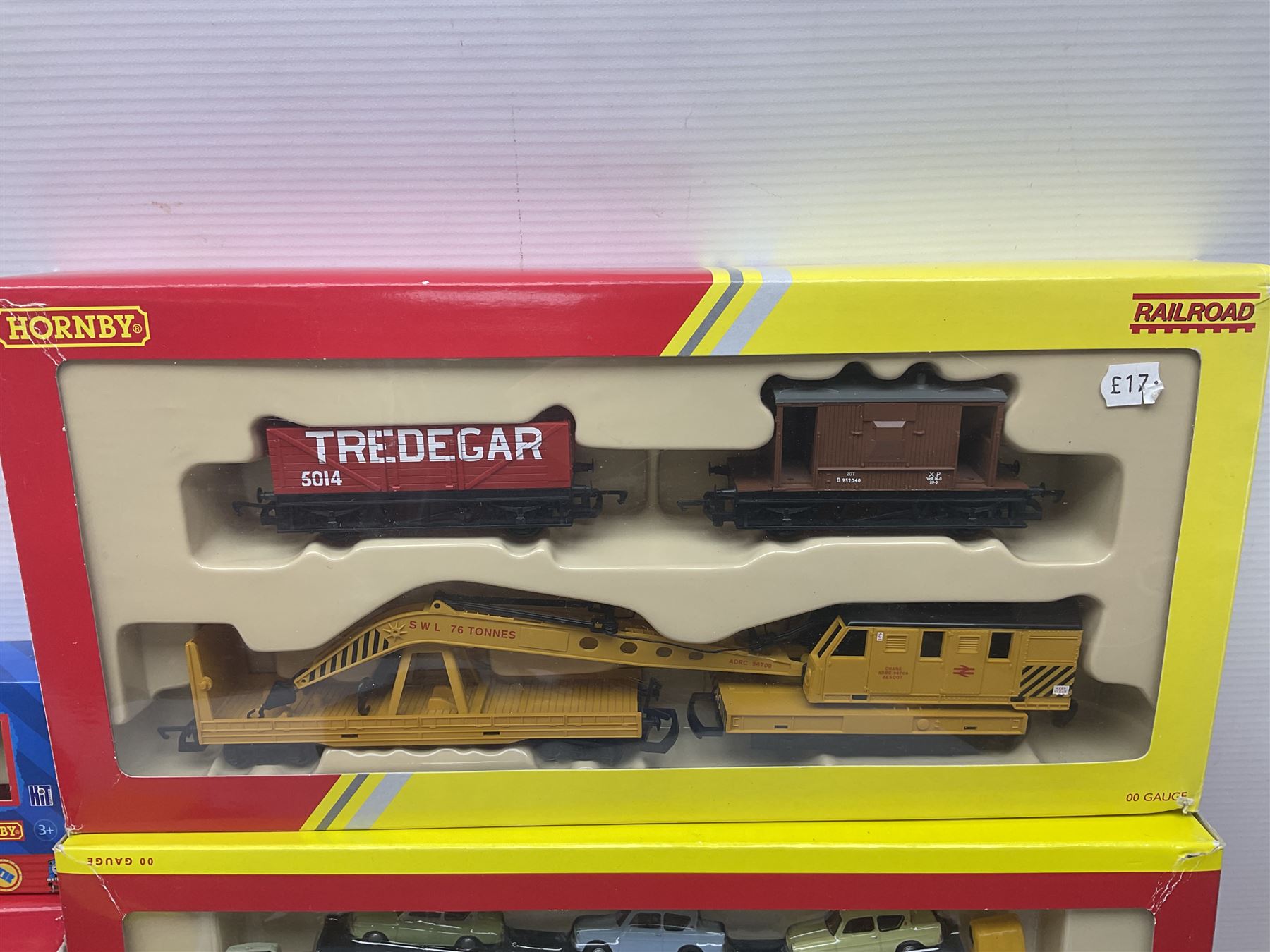 Hornby '00' gauge - Thomas the Tank Engine and Friends 0-6-0 tank locomotive No.1 with Annie and Clarabel coaches; all boxed; Breakdown Pack, Car Transporter Pack, Fuel Tanker Pack and Automatic Level Crossing; all boxed; Lima Car Transporter; boxed; and quantity of trackside accessories etc