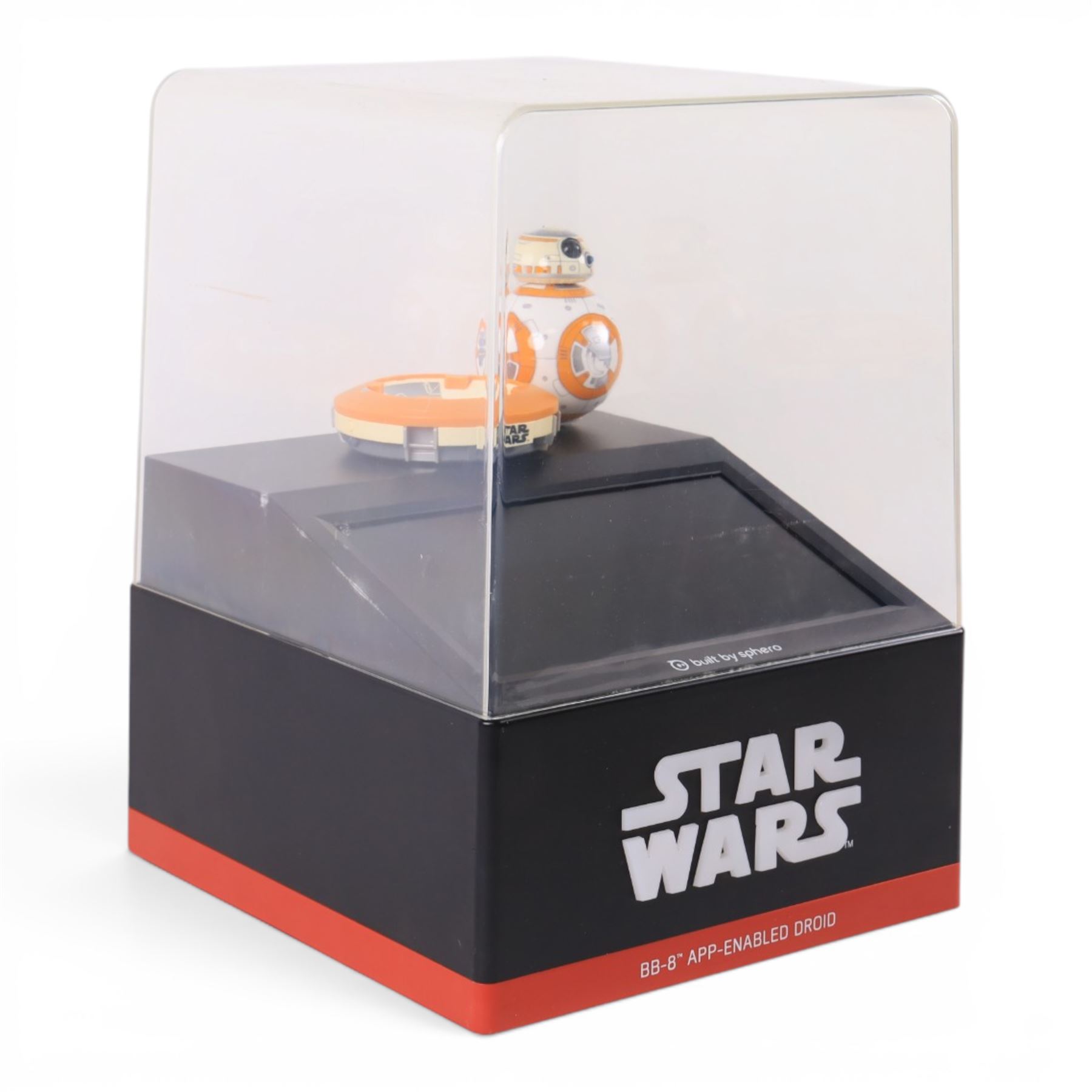 Star Wars electronic LCD screen Sphero BB8 shop display, in acrylic display case, H38cm