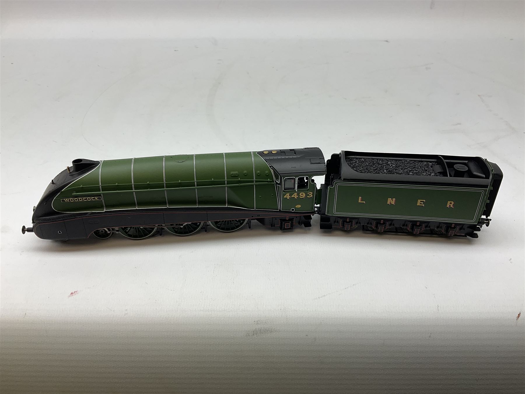 Hornby '00' gauge - Class P2 2-8-2 locomotive 'Cock O' The North' no. 2001, Class A4 4-6-2 locomotive 'Woodcock' no. 4493, Class A4 4-6-2 locomotive 'Golden Eagle' no. 60023 and Merchant Navy Class (Original) 4-6-2 locomotive 'Channel Packet' no. 21C1, all DCC ready (4)