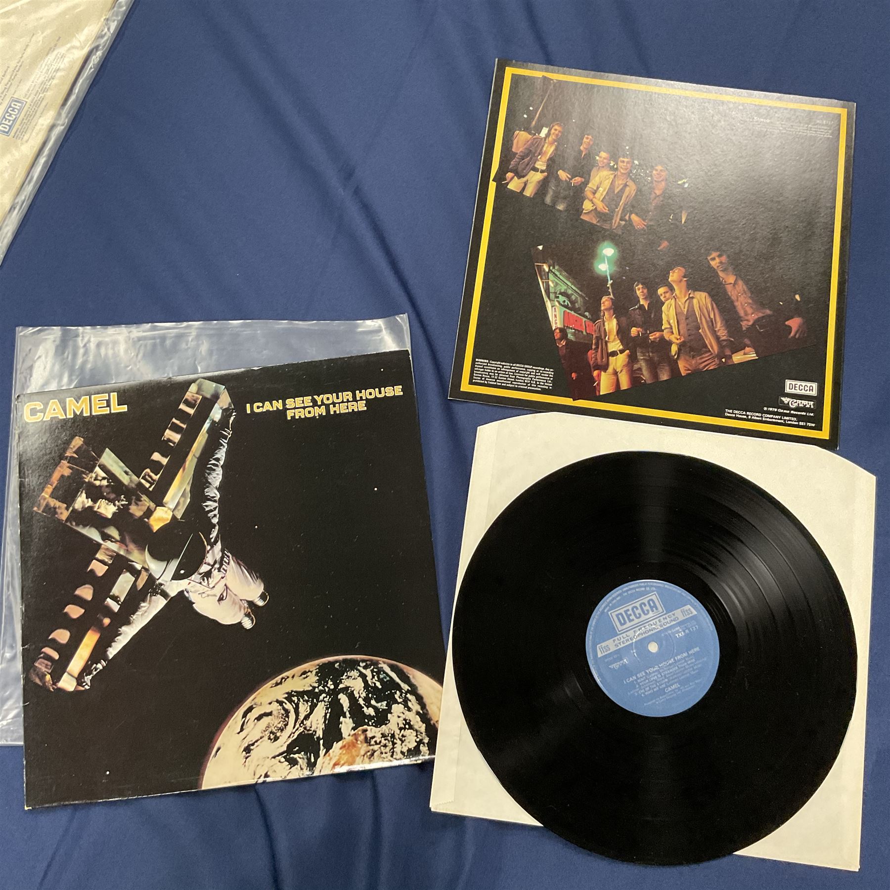 Camel vinyl LPs including 'Moonmadness', 'Mirage', 'Rain Dances', 'I Can See Your House From Here', 'Breathless', 'Nude' etc (10)