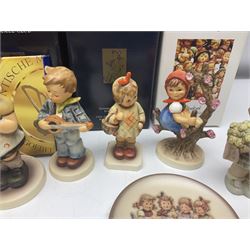 Ten Goebel Hummel figures, to include Morning Stroll, Apple Tree Girl, I brought you a gift, etc together with Enesco Mabel Lucie Atwell figure, ten with original boxes 