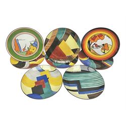 Two Wedgwood limited edition Clarice Cliff Design plates, comprising Poplar and House and Bridge patters, together with six Wedgwood limed edition Suzie Cooper The Art Deco Years, plates, all with certificates of authenticity, D21cm  