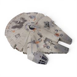 Kenner Star Wars Electronic Millennium Falcon, Hasbro Kenner Revenge of the Sith Obi-Wan's Jedi Star Fighter and Kenner Power of the Force Landspeeder, all boxed